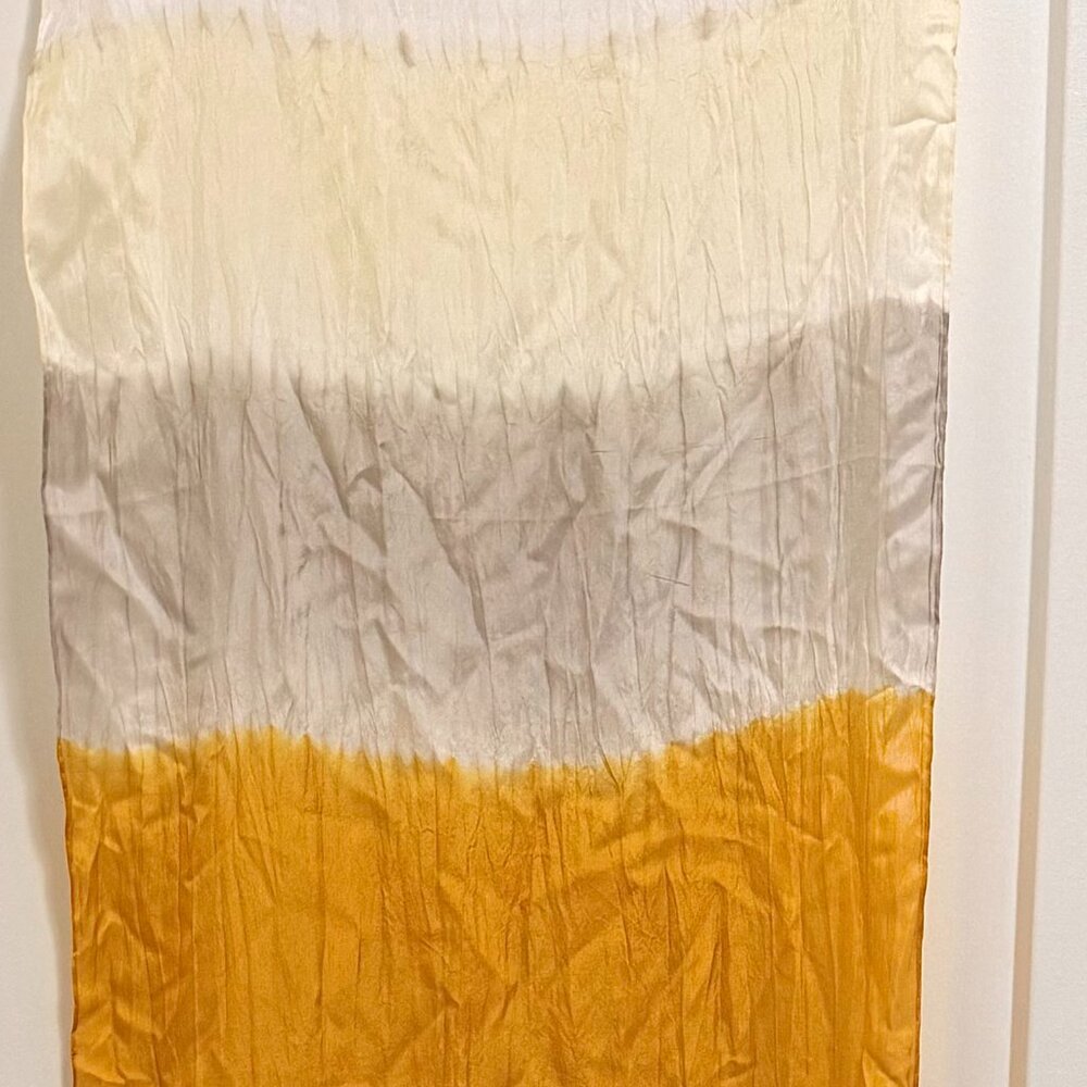 NEW Chic Eileen Fisher Silk Ombre Scarf | Hand-Dyed Japan Silk